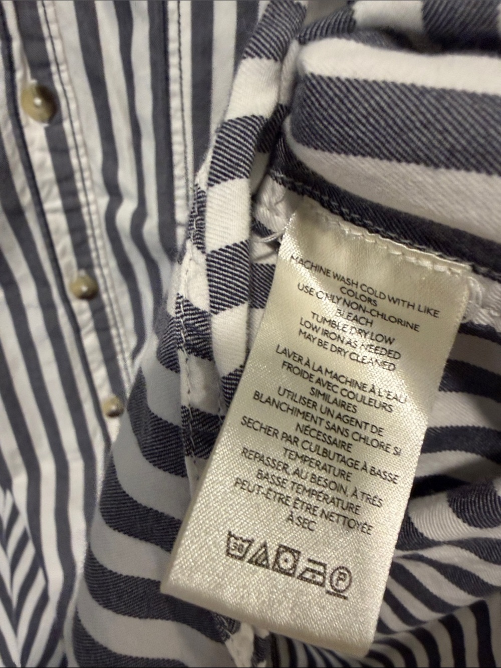 Free People We The Free Freddie Striped Shirt - Nautical Navy size L oversized - Picture 8 of 9